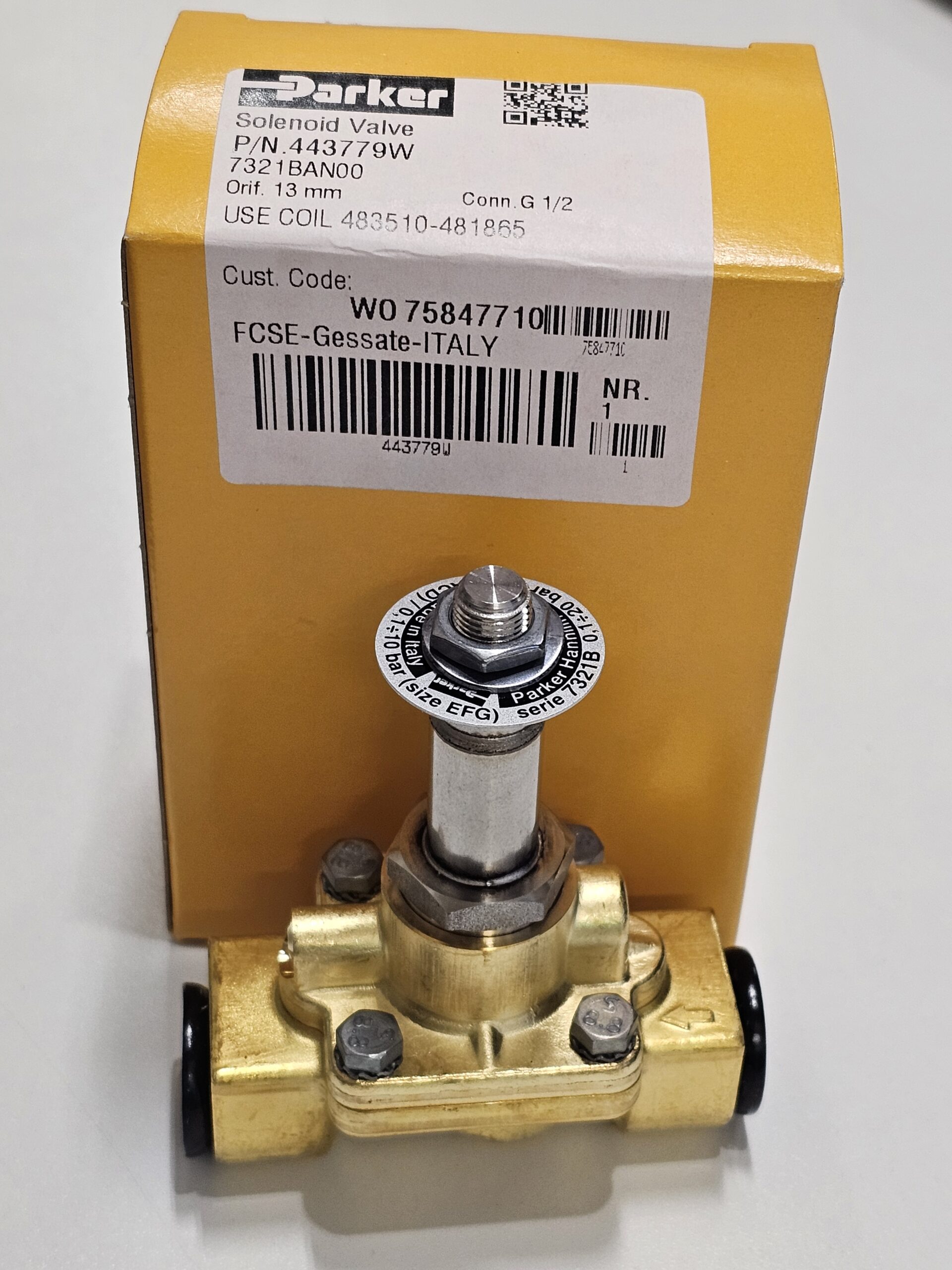 P-VE7321BAN00-2 2/2 SOLENOID VALVE 1/2" TYPE:NC, AC220V "PARKER"