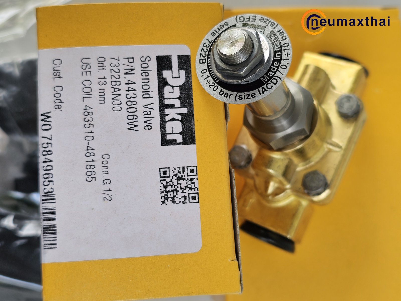 P-VE7322BAN00-2 2/2 SOLENOID VALVE 1/2" TYPE:NO, AC220V "PARKER"