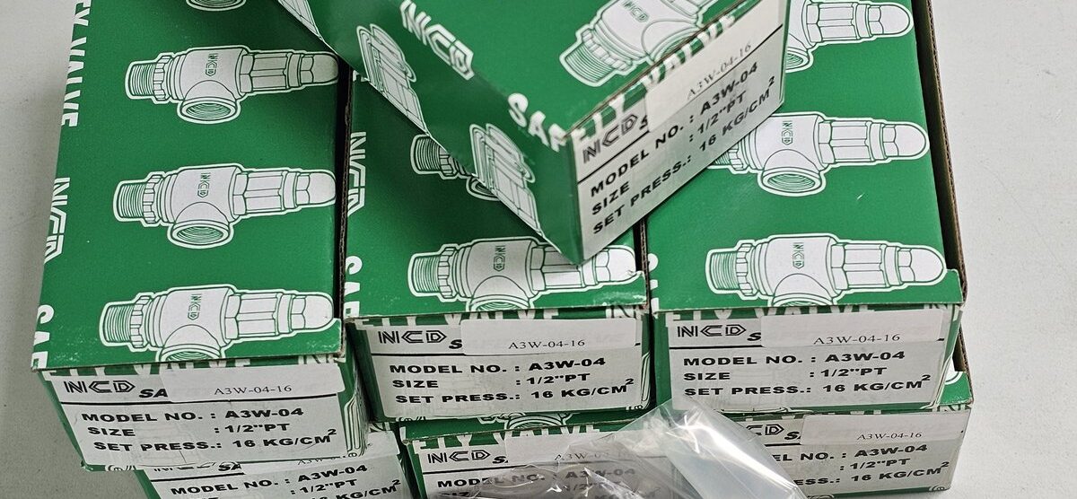 ส่ง A3W-04-16 SAFETY RELIEF VALVE 1/2″ , 16Kgf/cm2 ,ไม่มีด้าม , “NCD”