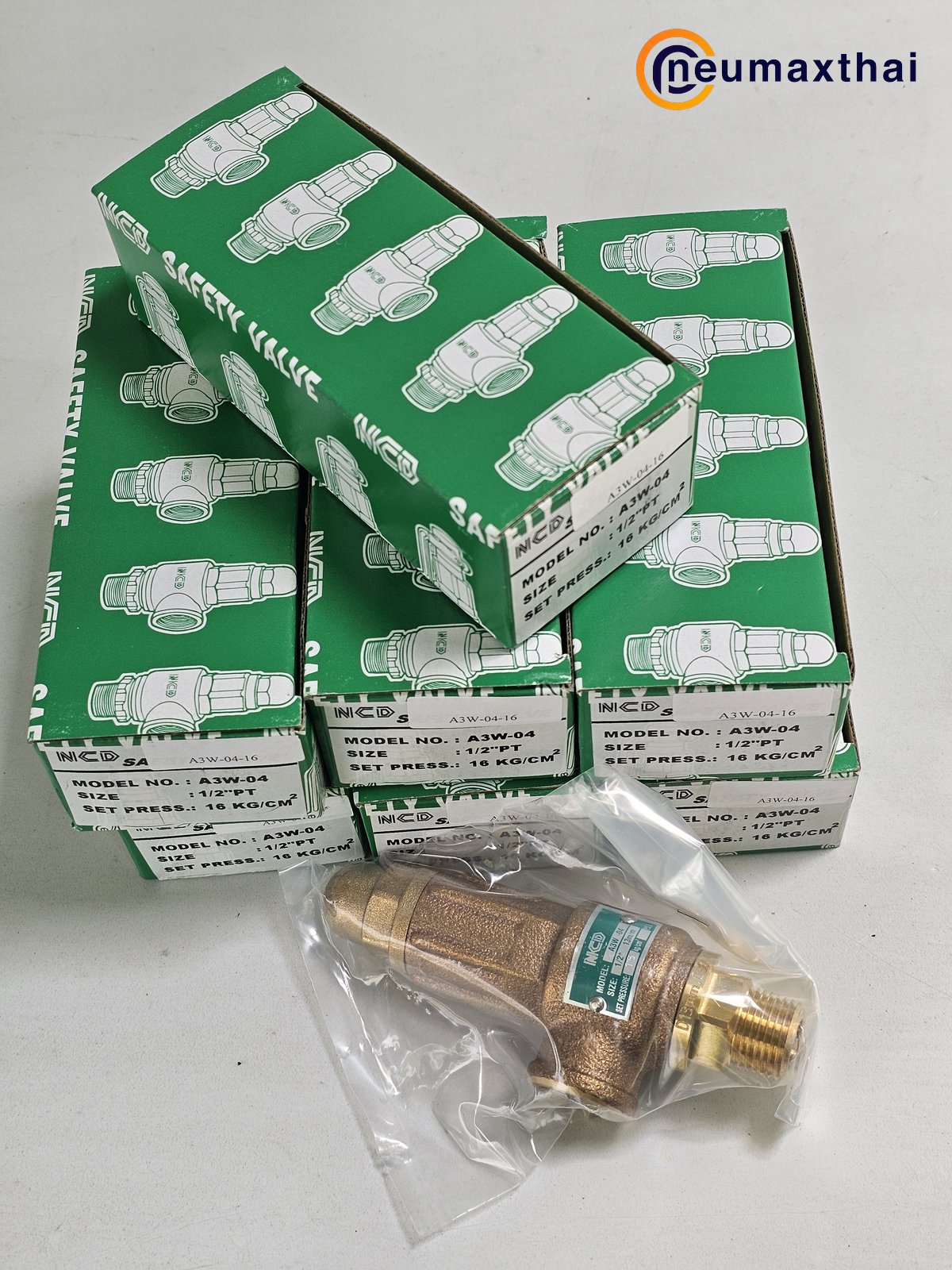 A3W-04-16 SAFETY RELIEF VALVE 1/2" , 16Kgf/cm2 ,ไม่มีด้าม , "NCD"