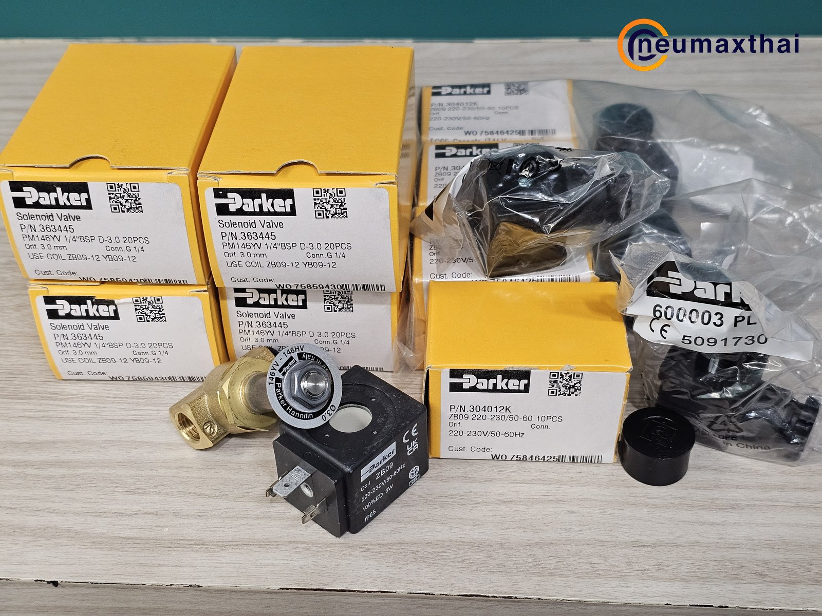 P-VE146YV-2 2/2 SOLENOID VALVE 1/4" , AC220 ,"PARKER"