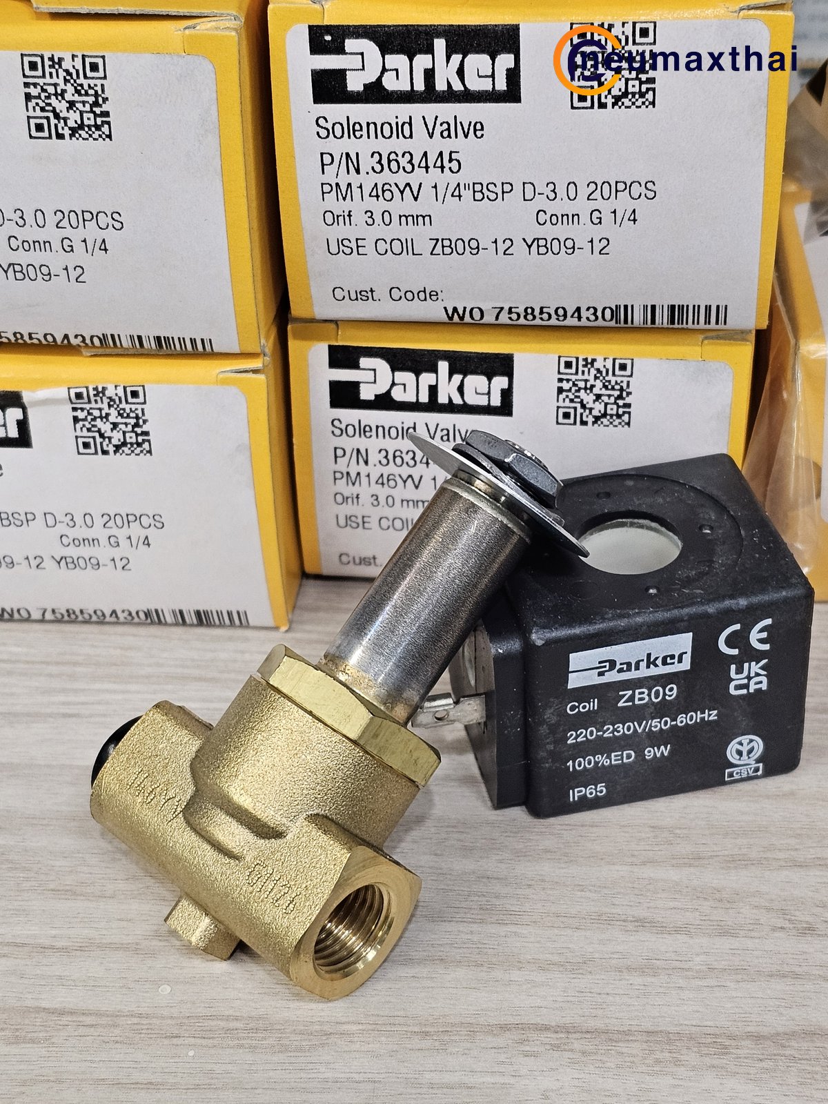 P-VE146YV-2 2/2 SOLENOID VALVE 1/4" , AC220 ,"PARKER"