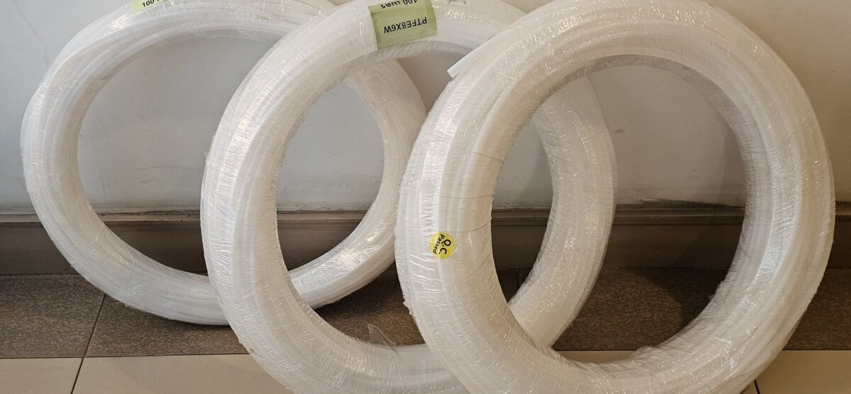 ส่ง PTFE10X8W-100M  PTFE TUBE 10X8MM 100M/ROLL , WHITE