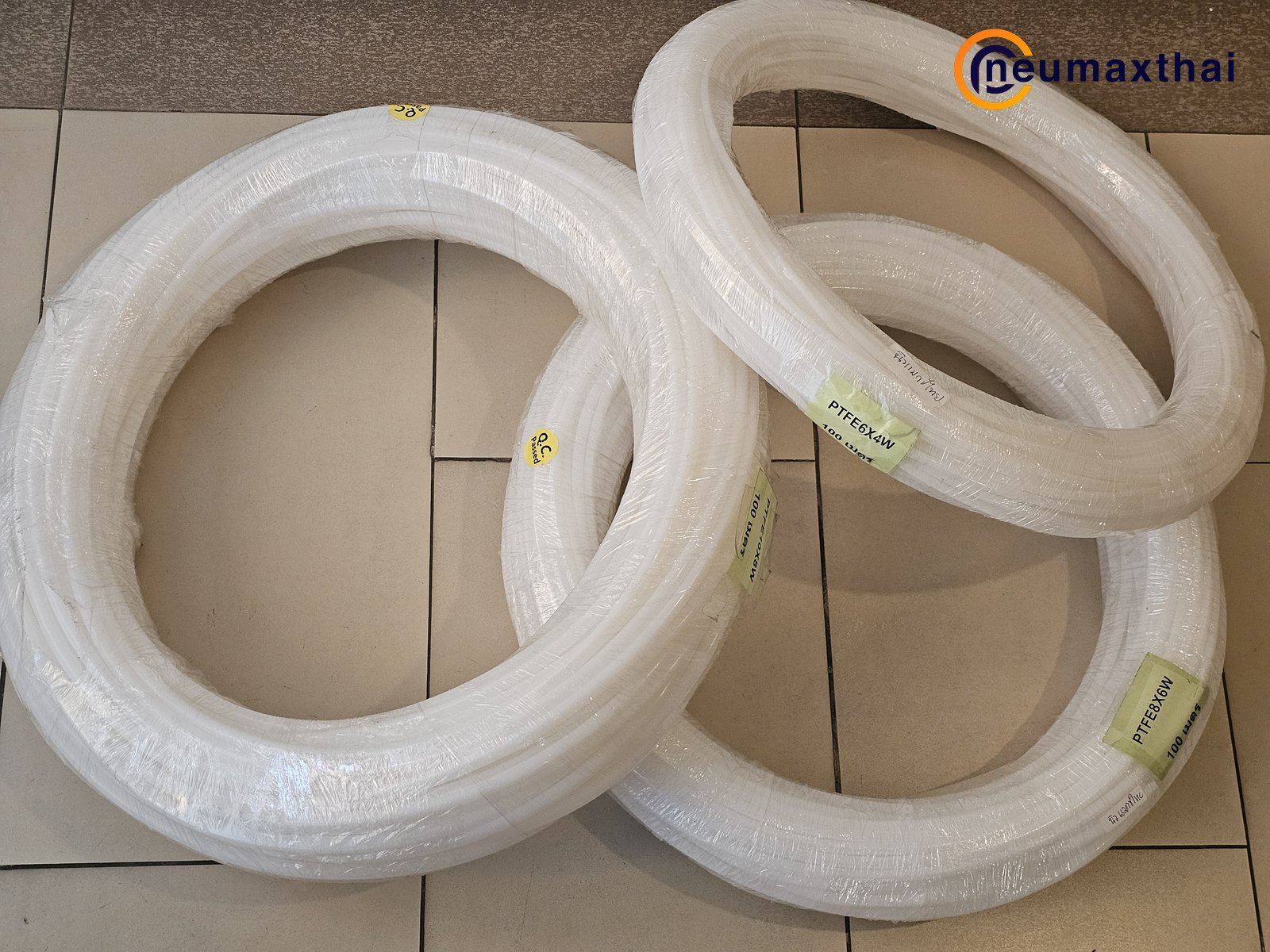 PTFE6X4W-100M  PTFE TUBE 6X4MM 100M/ROLL , WHITE