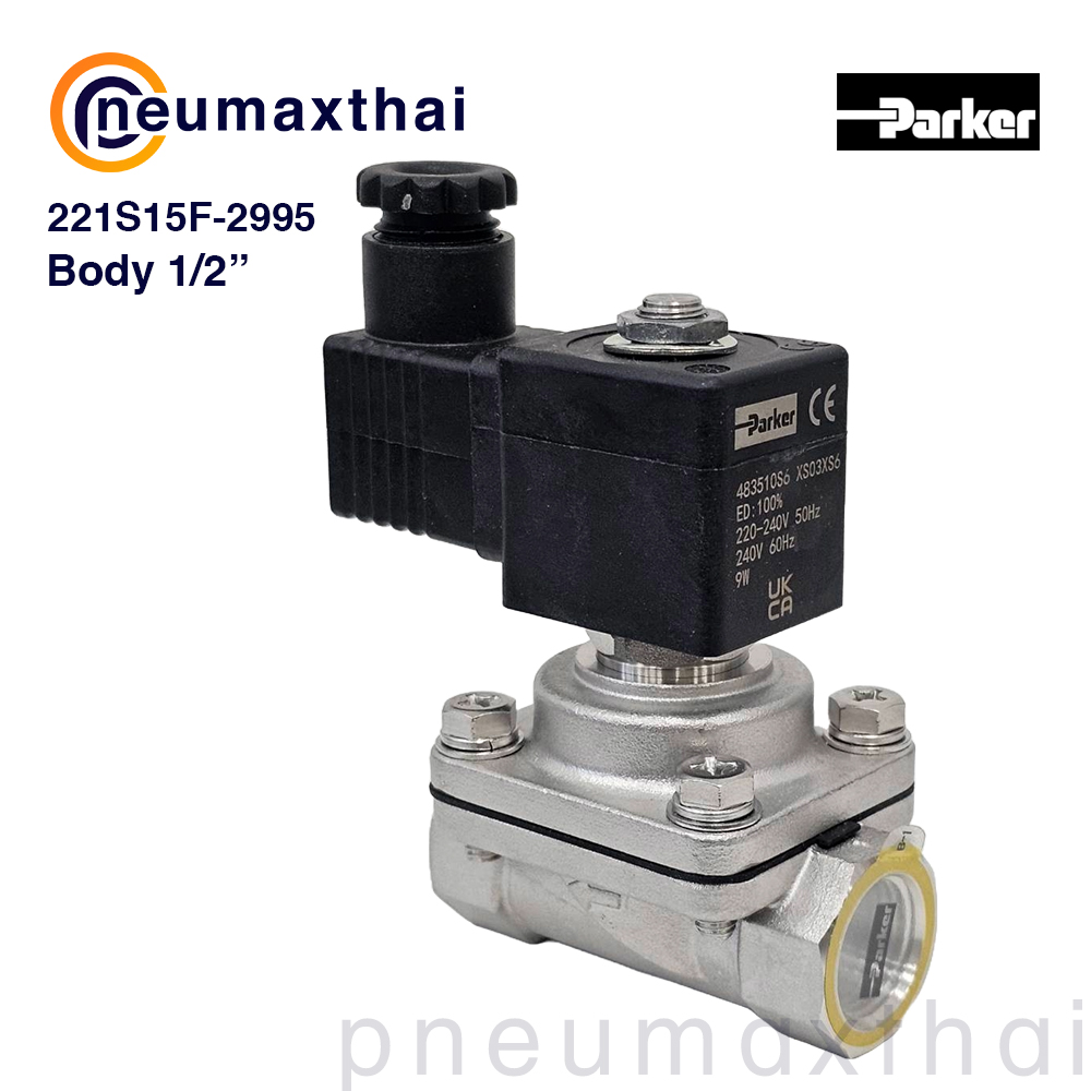221S15F-2995-AC220 2/2 SS SOLENOID VALVE 1/2″ AC220 , “PARKER”