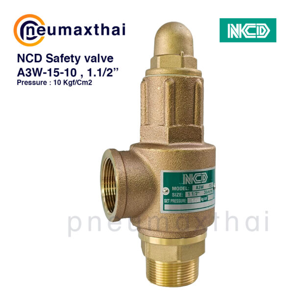 NCD เซฟตี้วาล์ว รุ่น A3W-A3WL (วัสดุทองเหลือง – Bronze Safety Valve)