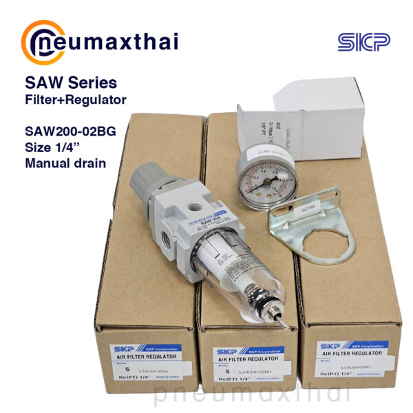 SKP SAW ตัวกรองลม+ปรับลม Manual-Auto drain – (Filter+Regulator)