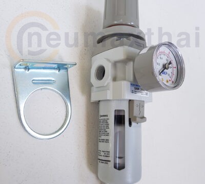 ตัวดักน้ำกรองลม + ปรับลม ในตัวเดียว SAW300-03BDG , AUTO DRAIN 1/2″ , SKP