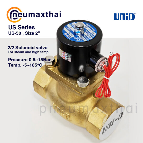 UNI-D ซี่รี่ส์ UD-US โซลินอยด์วาล์ว 2/2 สำหรับ High temperatures (Type:NC)