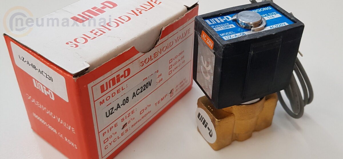 UZ-A-08-AC220 2/2 SOLENOID VALVE 1/4″ , AC220V , “UNI-D”