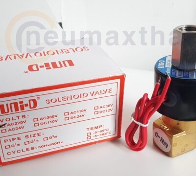 ส่งลูกค้า UZ-C-08-AC220V 3/2 SOLENOID VALVE 1/4″ AC220V ,”UNI-D”